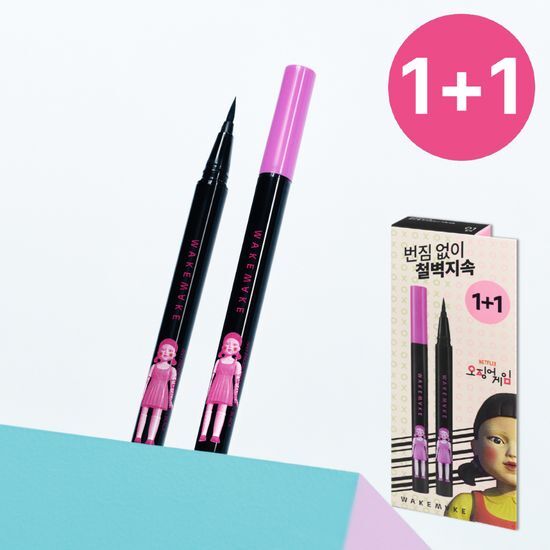 [NETFLIX] WAKEMAKE X SQUID GAME ANY-PROOF EYELINER 1+1 SET (BLACK) - COKODIVE