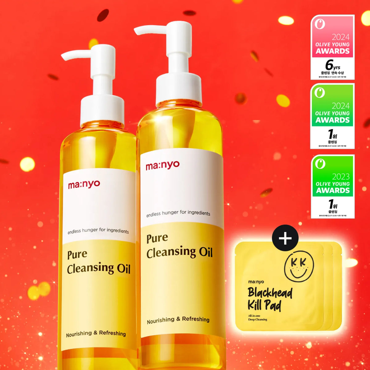 MA:NYO - [2024 AWARDS] MA:NYO PURE CLEANSING OIL 300ml DOUBLE SET(+3 KILL PADS) - COKODIVE